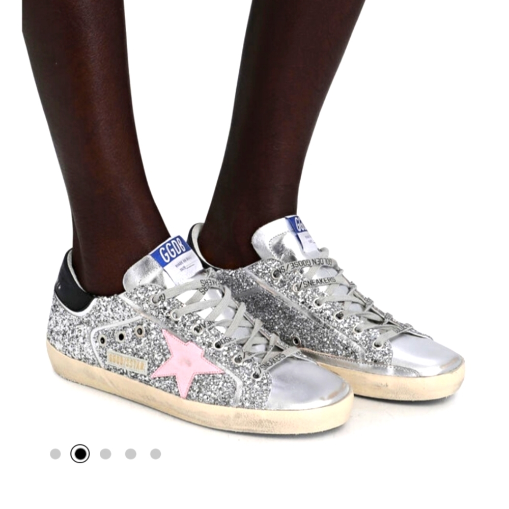 NWT Golden Goose Superstar Glitter Low-Top Sneakers